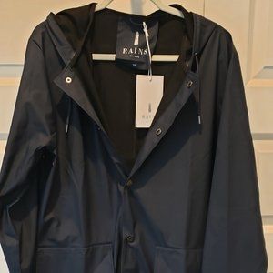 NWT: Rains Hooded Coat Size S/M Unisex